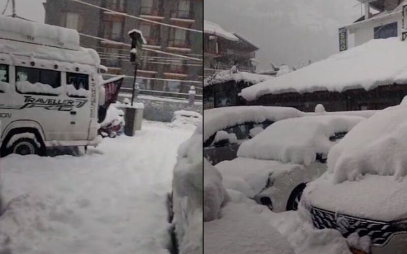 Heavy Snowfall in Manali: 200 Roads Blocked, Schools Shut, Power Disrupted Across Himachal Pradesh