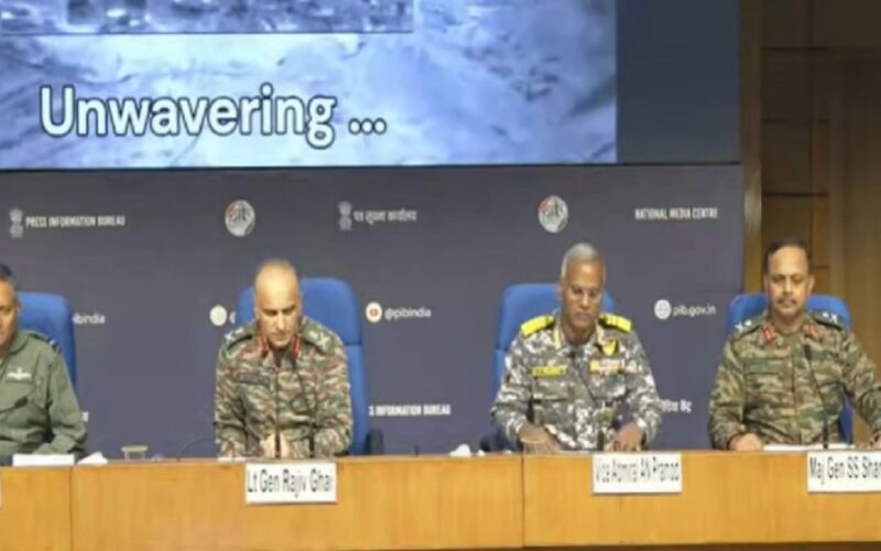 Ceasefire Follows India’s Success in Operation Sindoor; Over 100 Terrorists Killed, Says Military in Joint Press Briefing