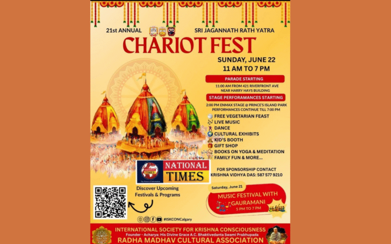 ISKCON Calgary’s 21st Annual Sri Jagannath Rath Yatra on June 22