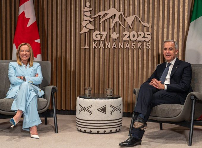 G7 Summit 2025: PM Mark Carney meets Italy PM Giorgia Meloni