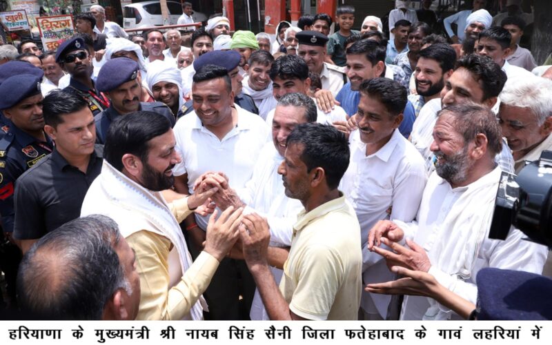 CM Nayab Singh Saini Makes Surprise Stop at Village Jandli, Interacts Warmly with Locals