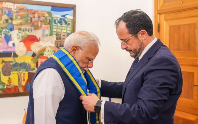 PM Modi Conferred with Grand Cross of the Order of Makarios III, Cyprus’s Highest Civilian Honour
