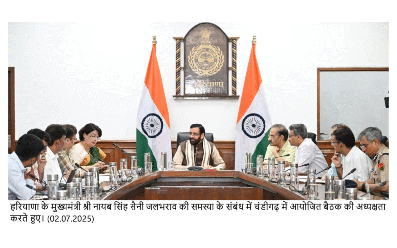CM Nayab Singh Saini Reviews Monsoon Preparedness in Haryana