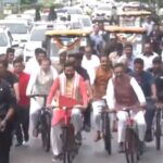 Haryana CM Saini Cycles to Assembly, Stresses Fitness and Green Living