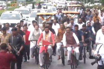 Haryana CM Saini Cycles to Assembly, Stresses Fitness and Green Living