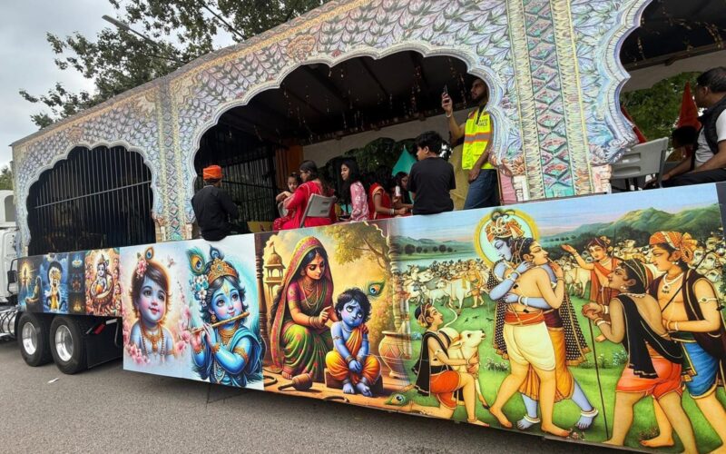 Laxmi Narayan Temple Surrey Holds Grand Shobha Yatra on Krishna Janmashtami