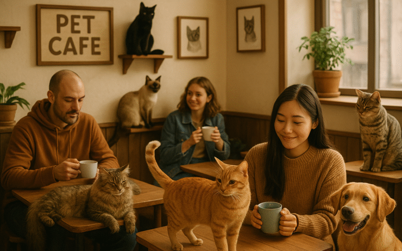 Pet Cafés Are Booming as Young Adults Seek Furry Therapy Over Coffee