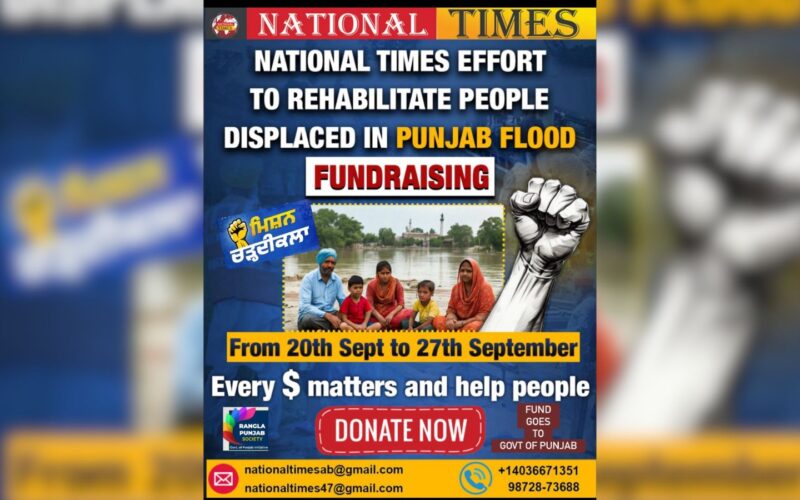 National Times Media Launches Global Fundraising Drive for Punjab Flood Relief