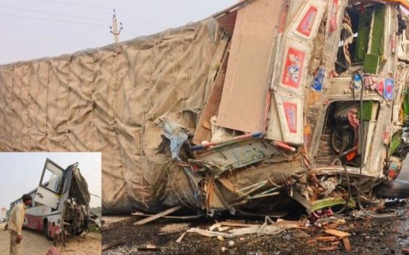 Bus conductor dead; 12 injured as bus and truck collide head-on on Patiala’s Sirhind Road