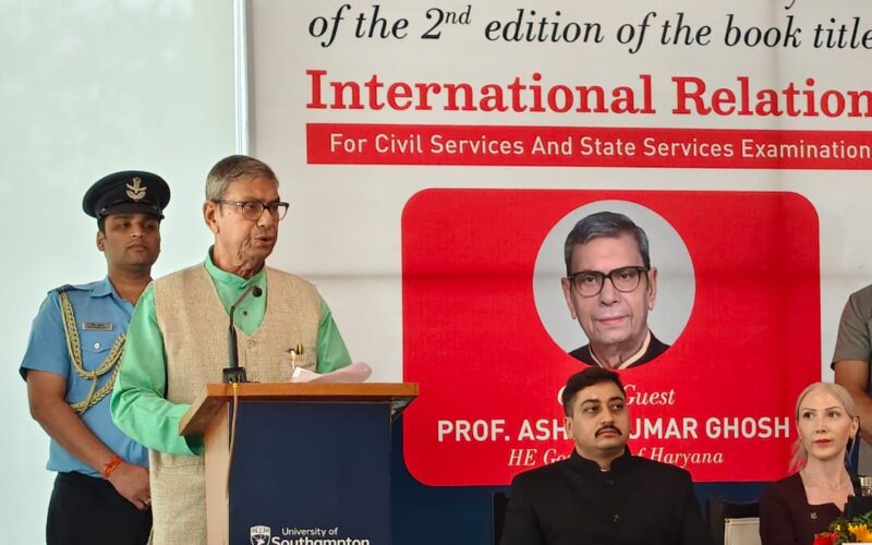 Governor Asim Kumar Ghosh Unveils Second Edition of ‘International Relations’ Book in Gurugram