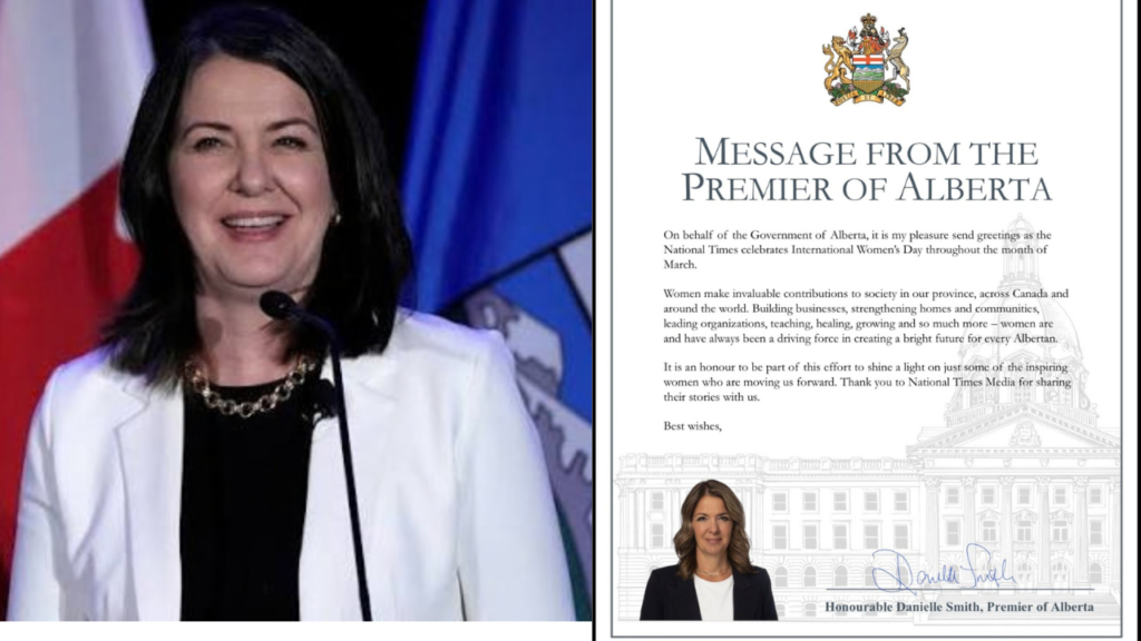 Premier Danielle Smith Applauds National Times’ International Women’s Month Initiative