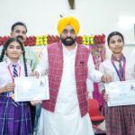 Punjab CM Bhagwant Singh Mann interacts with students at School of Eminence in Adampur