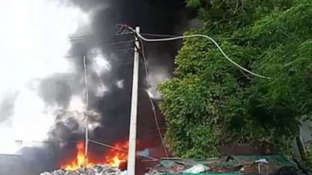 Massive Fire Breaks Out at Scrap Warehouse in Jalandhar, Nearby Houses Damaged