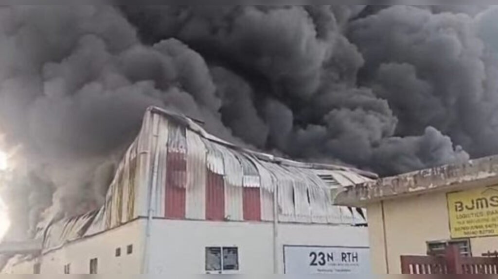 Major Fire Breaks Out at Warehouse on Banur-Tepla Road