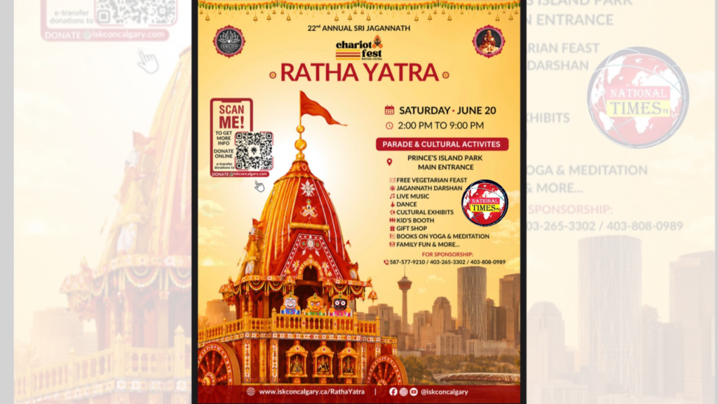 ISKCON Calgary to Host 22nd Annual Sri Jagannath Ratha Yatra Festival