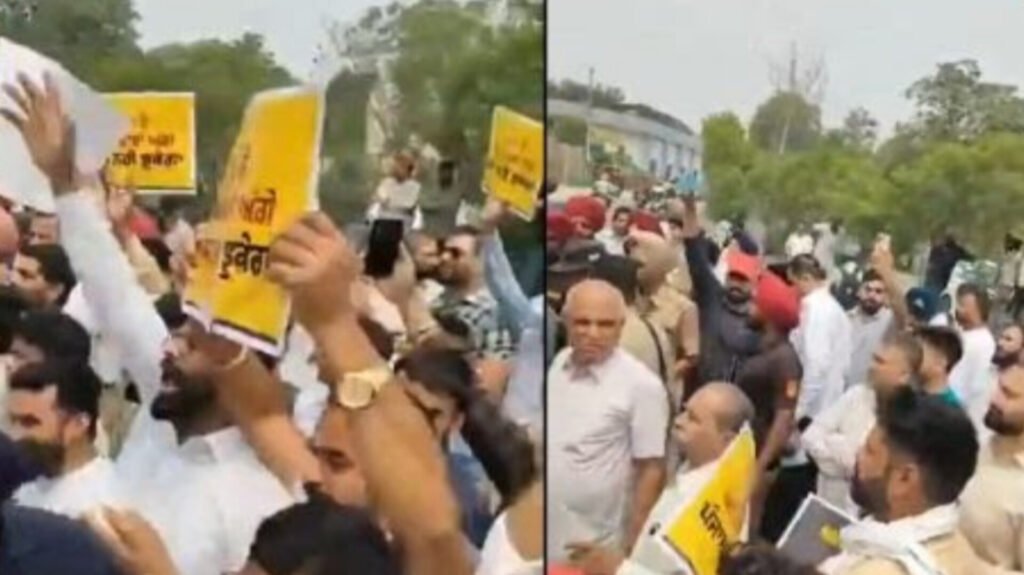 AAP, BJP Workers Clash During Protest Over ED Arrest of Sanjeev Arora in Ludhiana