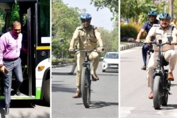 Chandigarh Administration Officials Lead by Example in “No Vehicle Wednesday” Initiative