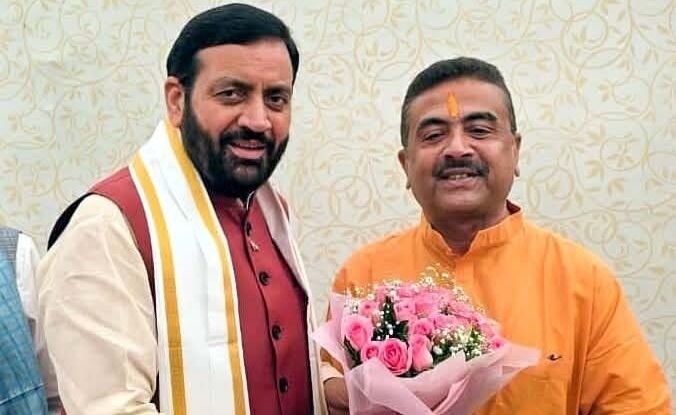 Haryana CM Nayab Singh Saini Attends Historic Swearing-In of Suvendu Adhikari in West Bengal