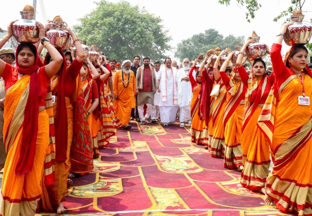Haryana CM Nayab Singh Saini Inaugurates Langar Hall and Flags Off Kalash Yatra in Pehowa