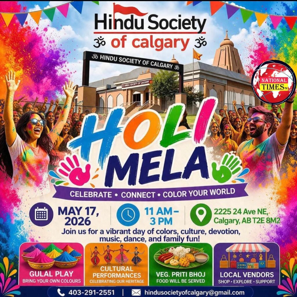 Hindu Society of Calgary to Host Grand Holi Mela 2026 Celebration on May 17