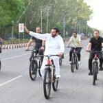 Haryana Chief Minister Nayab Singh Saini Promotes Energy Conservation and Healthy Living by Cycling in Chandigarh
