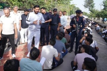 Haryana Chief Minister Nayab Singh Saini Inspections Police Recruitment PMT Arrangements at Tau Devi Lal Stadium
