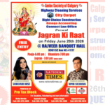 Ambe Society of Calgary to Organize Grand “Jagran Ki Raat” on June 26 at Rajveer Banquet Hall