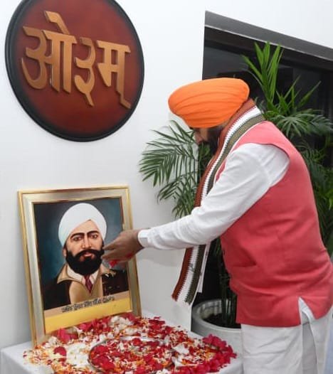 Haryana Chief Minister Nayab Singh Saini Pays Tributes to Shaheed Udham Singh on Martyrdom Day