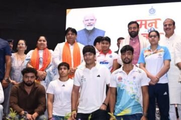 Haryana CM Nayab Singh Saini Listens to 138th ‘Mann Ki Baat’ in Gurugram, Honours International and National Athletes