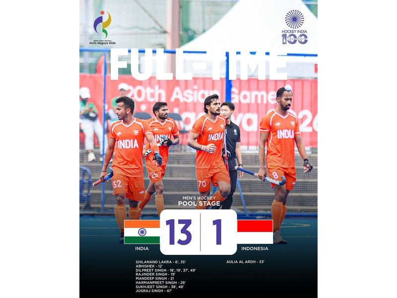 Asian Games 2026: Dilpreet Singh Scores 4 As India Thrash Indonesia 13-1 In Hockey Opener