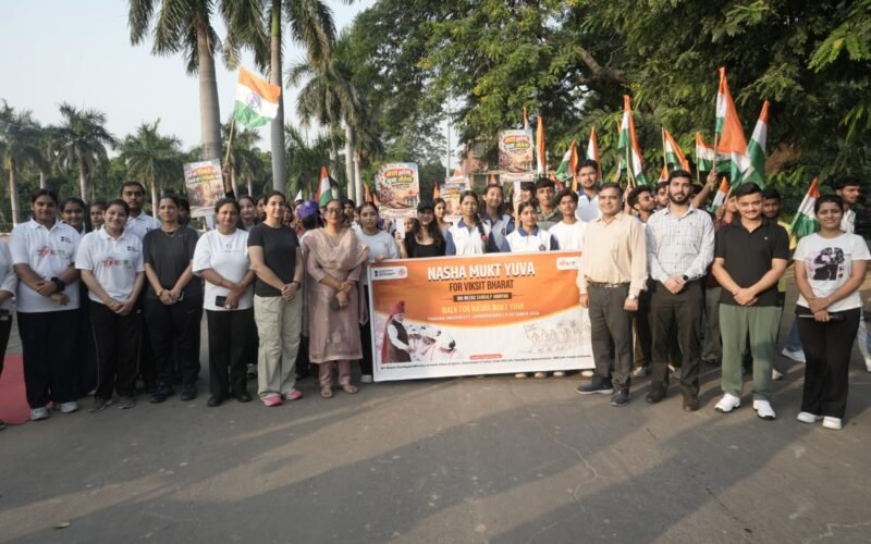 "Walk for Nasha Mukt Yuva" Held at Panjab University under 100 Weeks Nasha Mukt Yuva Abhiyan